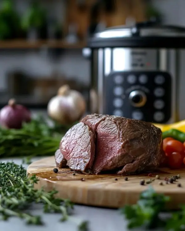 preparaion pour la cuisson de la langue de boeuf a la cocotte minute
